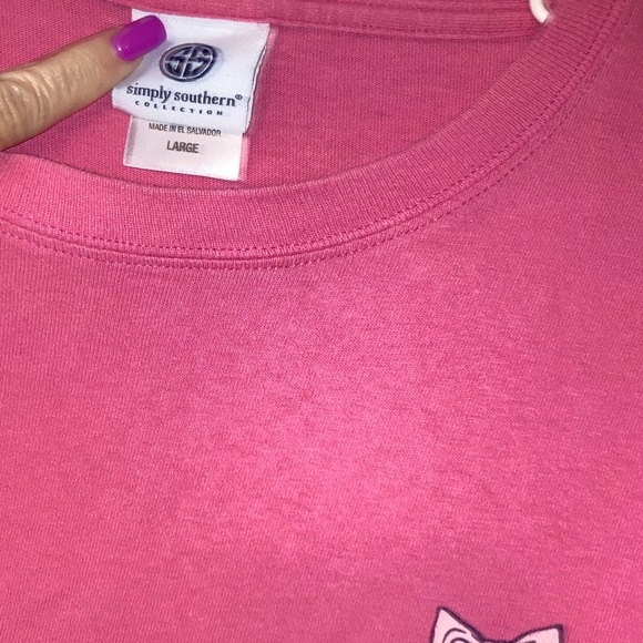 Pink Simply Southern Longsleeve Turtle T-shirt Live What You Love Ladies Sz LG - Picture 3 of 5